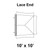 10' x 10' Master Series Frame Tent Lace End, 16 oz. Ratchet Top, Solid White, technical diagram of the lace end with labeled parts and dimensions.