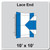 10' x 10' Master Series Frame Tent Lace End, 16 oz. Ratchet Top, White and Blue, with lace end section showing blue and white fabric panels and metal support structures.