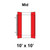 10' x 10' Master Series Frame Tent Mid, 16 oz. Ratchet Top, White and Red, with detailed illustration of the tent's dimensions and structure.