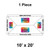 10' x 20' Classic Frame Tent, 1 Piece, Ratchet Top, Logo/Valance Print Only, product diagram showing customizable logo placements on the tent's valance and side panels.