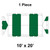 10' x 20' Gable Frame Tent, 1 Piece, 16 oz. Ratchet Top, White and Forest Green, top view diagram showing tent layout and dimensions.