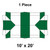 10' x 20' Master Series Frame Tent, 1 Piece, 16 oz. Ratchet Top, White and Forest Green, with a detailed diagram showing the layout and size of the tent.