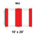 10' x 20' Master Series Frame Tent Mid, 16 oz. Ratchet Top, White and Red, top view illustration of the frame tent with red side panels and white roof sections.