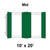10' x 20' Master Series Frame Tent Mid, 16 oz. Ratchet Top, White and Forest Green, top view showing the tent's layout and color scheme.