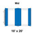 10' x 20' Master Series Frame Tent Mid with 16 oz. Ratchet Top, White and Blue, floor plan diagram showing dimensions and structure of the event tent.