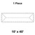10' x 40' Classic Frame Tent, 1 Piece, 16 oz. Ratchet Top, Solid White, schematic diagram showing the tent's rectangular shape and roof structure for outdoor event shelter.