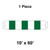10' x 60' Gable Frame Tent, 1 Piece, 16 oz. Ratchet Top, White and Forest Green, illustration of the tent's layout with green sections and ratchet top-based design.