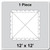 12' x 12' Classic Frame Tent, 1 Piece, 16 oz. Ratchet Top, Solid White, with a detailed diagram showing its square shape and frame structure.