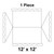 12' x 12' Gable Frame Tent, 1 Piece, 16 oz. Ratchet Top, Solid White, schematic diagram showing the measurements and structure of the tent.