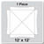12' x 12' Master Series Frame Tent, 1 Piece, 16 oz. Ratchet Top, Solid White, top view diagram showing the tent's square shape and dimensions.