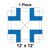 12' x 12' Master Series Frame Tent, 1 Piece, 16 oz. Ratchet Top, White and Blue, diagram showing the tent's frame layout with blue fabric sections highlighted.