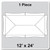 12' x 24' Master Series Frame Tent, 1 Piece, 16 oz. Ratchet Top, Solid White, diagram of the top view showing the tent's dimensions and structure.