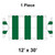 12' x 30' Gable Frame Tent, 1 Piece, 16 oz. Ratchet Top, White and Forest Green, flat layout showing the top view of the tent with its structure and colors.