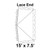 15' x 7.5' Classic Frame Tent Lace End, 16 oz. Ratchet Top, Solid White, technical drawing of the tent's lace end and dimensions.
