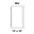 15' x 10' Classic Frame Tent Mid, 16 oz. Ratchet Top, Solid White, diagram showing the measurements and structure of the tent with labeled 'Mid' and dimensions.