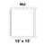 15' x 15' Classic Frame Tent Mid with 16 oz. Ratchet Top, Solid White, image showing the top view and dimensions of the square tent