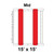 15' x 15' Classic Frame Tent Mid, 16 oz. Ratchet Top, White and Red, product image showing the tent's dimensions and color pattern.
