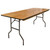 Celina Tent 6' x 30" Wood Banquet Table, wooden top with metal folding legs suitable for events and banquets.