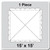 15' x 15' Classic Pole Tent, 1 Piece, 16 oz. Ratchet Top, Solid White, top view illustration showing the square shape and construction details of the tent.