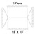 15' x 15' Gable Frame Tent, 1 Piece, 16 oz. Ratchet Top, Solid White, technical schematic drawing of the structure with labeled dimensions and components.