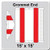 15' x 15' Gable Frame Tent Grommet End, 16 oz. Ratchet Top, White and Red, displaying the grommet end of the tent with red and white striped pattern and ratchet top for secure setup.