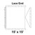 15' x 15' Gable Frame Tent Lace End, 16 oz. Ratchet Top, Solid White, technical diagram showing the detailed structure of the lace end and the ratchet top for event and outdoor shelter.