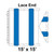 15' x 15' Gable Frame Tent Lace End, 16 oz. Ratchet Top, White and Blue, technical illustration showing details of the tent's lace end construction and dimensions.