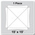 15' x 15' Master Series Frame Tent, 1 Piece, 16 oz. Ratchet Top, Solid White, illustration of the tent's top view with a square shape and ratchet tensioning system.