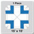 15' x 15' Master Series Frame Tent, 1 Piece, 16 oz. Ratchet Top, White and Blue, top view diagram showing the structural layout and color scheme of the tent.