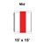 15' x 15' Master Series Frame Tent Mid, 16 oz. Ratchet Top, White and Red, showing the top view of the mid-sized tent with a red ratchet strip in the center.