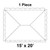 15' x 20' Classic Pole Tent, 1 Piece, 16 oz. Ratchet Top, Solid White, with a diagram showing the top view and dimensions of the outdoor event tent.