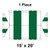 15' x 20' Gable Frame Tent, 1 Piece, 16 oz. Ratchet Top, White and Forest Green, with detailed layout diagram showing the tent's dimensions and structure.