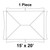 15' x 20' Master Series Frame Tent, 1 Piece, 16 oz. Ratchet Top, Solid White, top view diagram showing dimensions and structure.