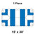 15' x 30' Classic Frame Tent, 1 Piece, 16 oz. Ratchet Top, White and Blue, with a structural layout showing the blue and white sections of the tent fabric.