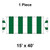 15' x 40' Gable Frame Tent, 1 Piece, 16 oz. Ratchet Top, White and Forest Green, with striped pattern and gable roof design.