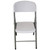 Mayfield Blow Molded Chair, white folding plastic chair with a silver metal frame and backrest