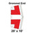 20' x 10' Classic Pole Tent Grommet End, 16 oz. Ratchet Top, White and Red, with diagram of grommet end and tent dimensions.