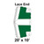20' x 10' Classic Pole Tent Lace End, 16 oz. Ratchet Top, White and Forest Green, with detailed diagram of the lace end of the tent showing strap arrangement and dimensions.
