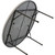 63 Inch Round Resin Table, view of the underside showing foldable metal legs and perforated resin tabletop.