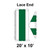 20' x 10' Gable Tent Lace End, 16 oz. Ratchet Top, White and Forest Green, with detailed diagram showing the lace end and side view of the tent structure.