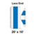 20' x 10' Gable Tent Lace End, 16 oz. Ratchet Top, White and Blue, technical diagram showing lace end design and measurements.