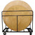 Heavy Duty Round Table Cart, sturdy black metal frame with a large round wooden table on wheels for easy transportation and storage.