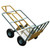 Multi-Mover Cart, a sturdy utility cart with a metal frame, two large wheels, and a mesh basket for easy transportation of goods.
