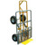 Multi-Mover Cart, a heavy-duty wheeled trolley with a metal frame, two large wheels, and a yellow handle for transporting heavy loads.