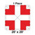 20' x 20' Classic Pole Tent, 1 Piece, 16 oz. Ratchet Top, White and Red, top view diagram showing red and white sections of the tent rooftop canopy.