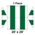 20' x 20' Gable Frame Tent, 1 Piece, 16 oz. Ratchet Top, White and Forest Green, technical diagram showing the tent's structure and color pattern.