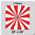 20' x 20' Master Series Peak Tent, 1 Piece, 16 oz. Ratchet Top, White and Red, image showing a square tent with red and white striped pattern.
