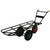All Terrain 3 Wheel Tent Cart, rugged metal frame with three large rubber wheels and a handle for easy transportation of camping tents and gear.
