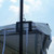 12' Frame Tent Jack, close-up of the tent's frame jack mounted on a pole with ropes and fabric of the tent visible against a cloudy sky background.