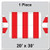 20' x 30' Gable Frame Tent, 1 Piece, 16 oz. Ratchet Top, White and Red, showing the large outdoor tent with white and red vertical stripes and a gable roof design.